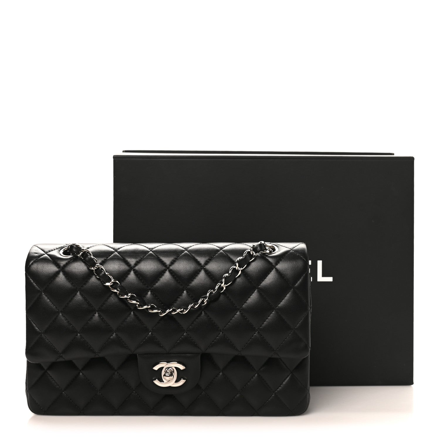 Chanel Lambskin Quilted Medium Double Flap Black 11 of 11