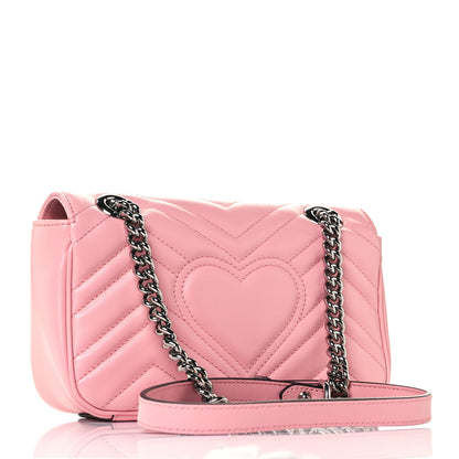 Gucci Calfskin Matelasse Mini GG Marmont Shoulder Bag Wild Rose 2 of 10