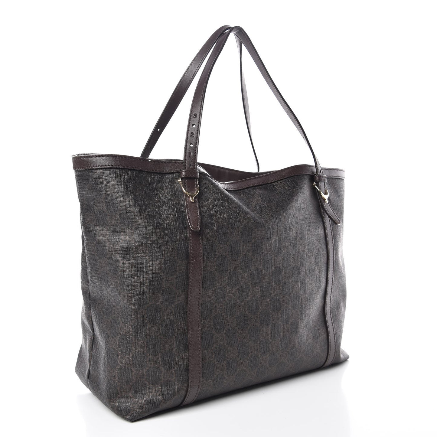 GG Supreme Monogram Medium Nice Tote Dark Brown