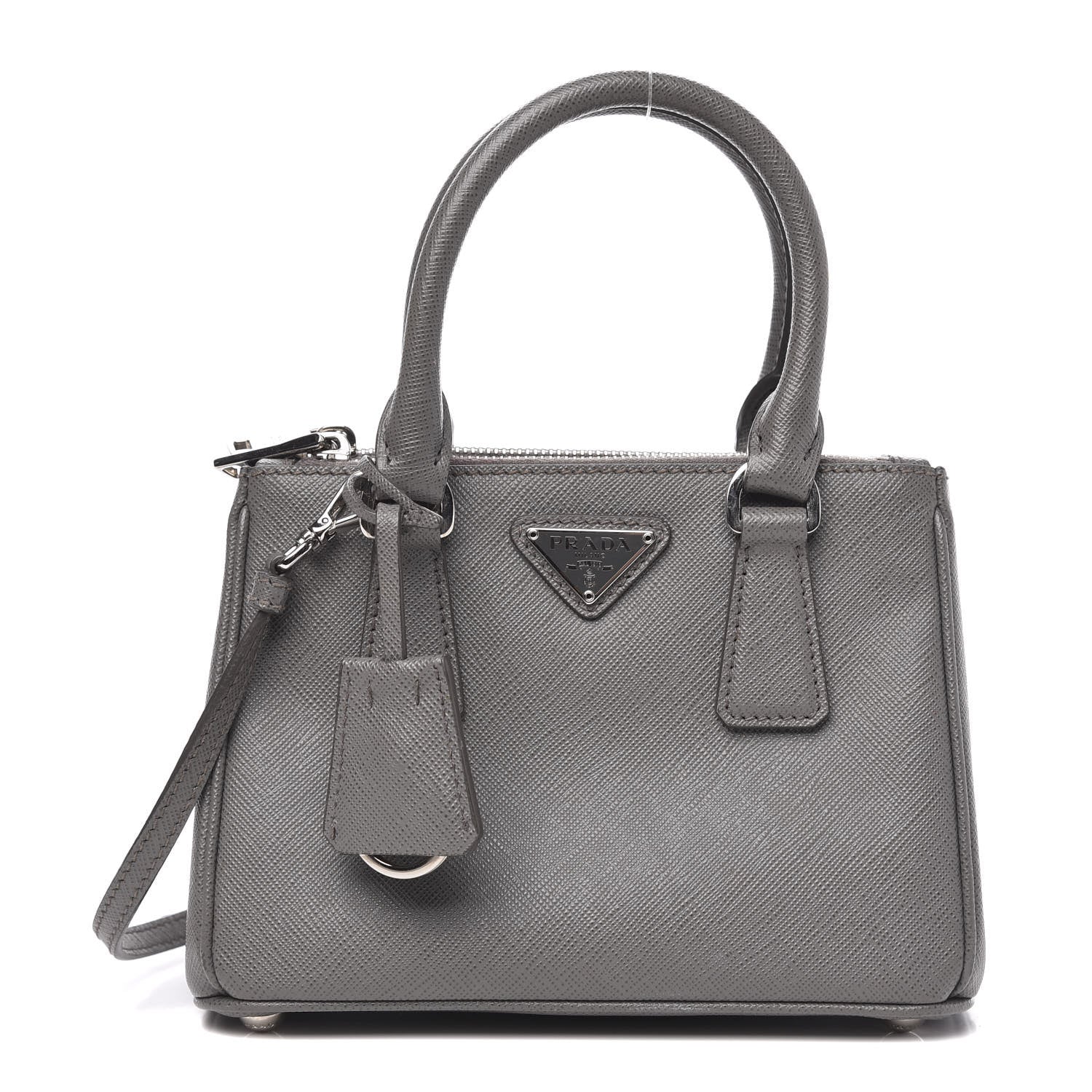 Prada Saffiano Micro Galleria Double Zip Tote Marmo 1 of 11