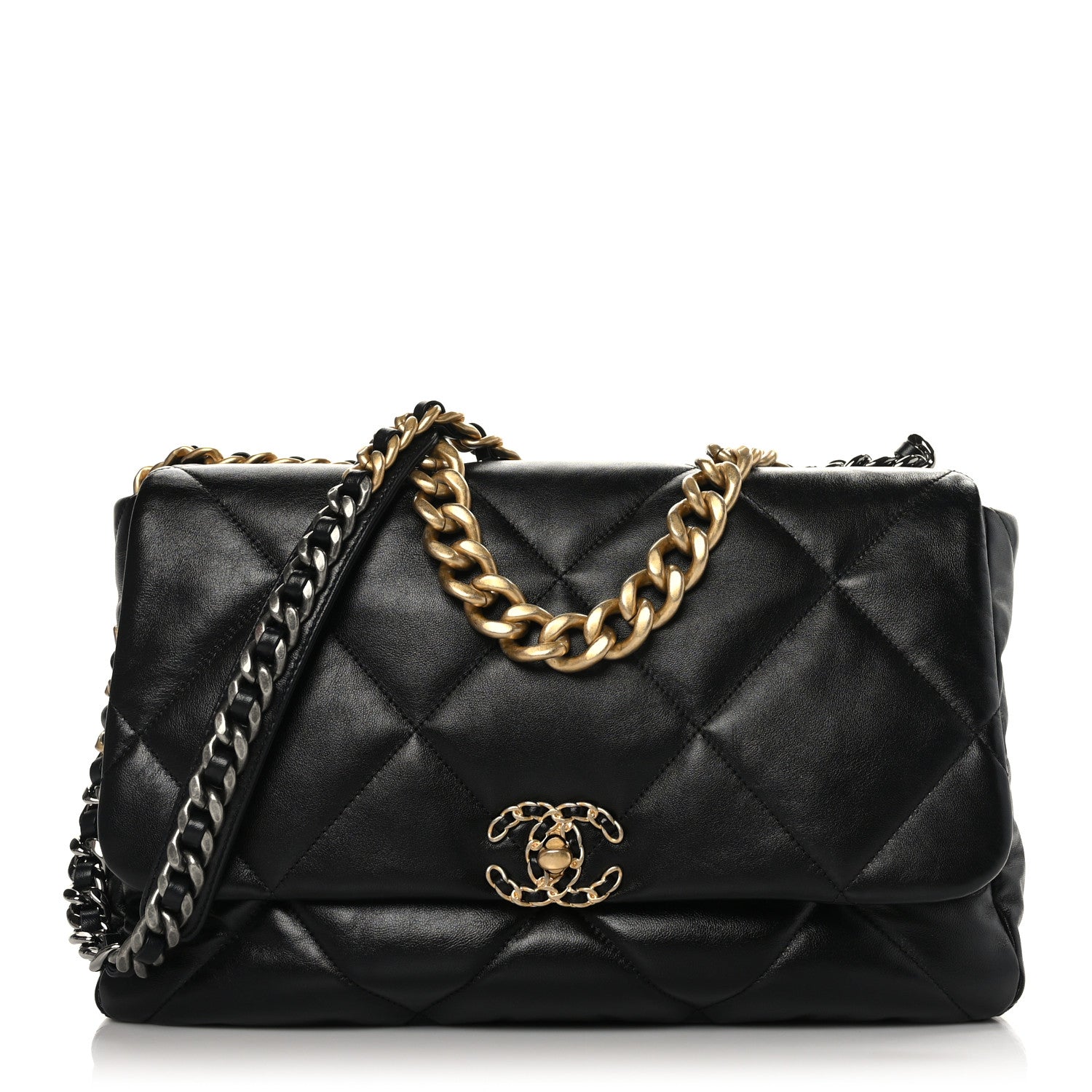 Chanel Lambskin Quilted Maxi Chanel 19 Flap Black 1 of 9