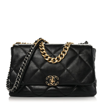 Chanel Lambskin Quilted Maxi Chanel 19 Flap Black 1 of 9