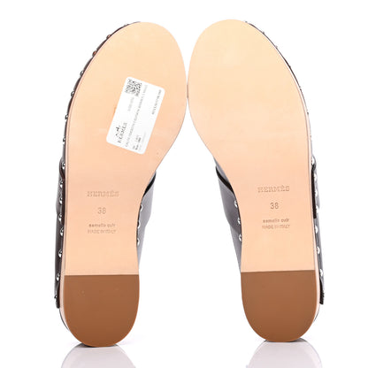 Hermes Calfskin Calya Mules 38 Cafe 5 of 7