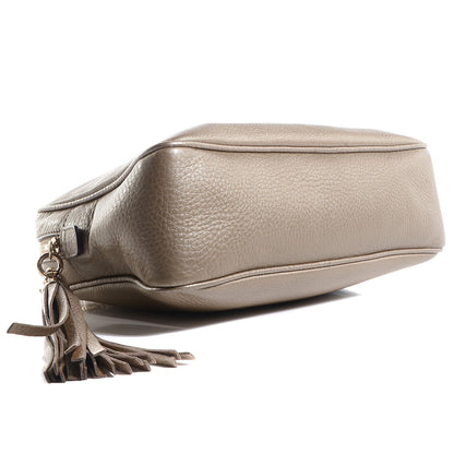 Gucci Metallic Pebbled Calfskin Small Soho Bowler Golden Beige 4 of 9