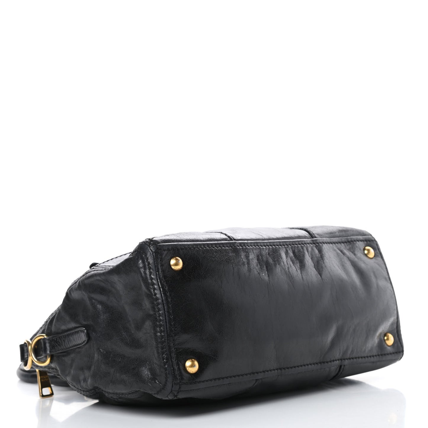 Vitello Shine Shopping Satchel Black