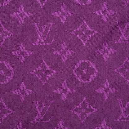 Louis Vuitton Silk Wool Monogram Shawl Cassis 1 of 5