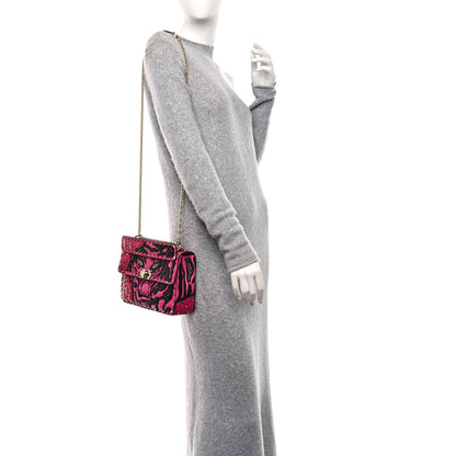 Valentino Garavani Nappa Crystal Tiger Medium Rockstud Spike Shoulder Bag Pink 2 of 8