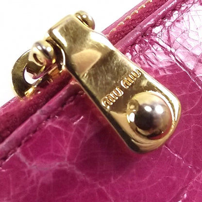 Miu Miu Crocodile Flap Wallet Peonia Fucsia 9 of 10