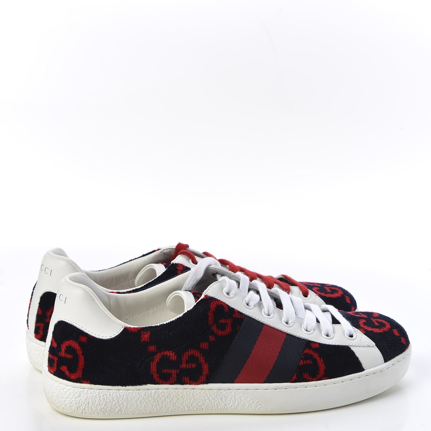Covered Wool Big GG Monogram Mens Sneaker 7 Blue Red