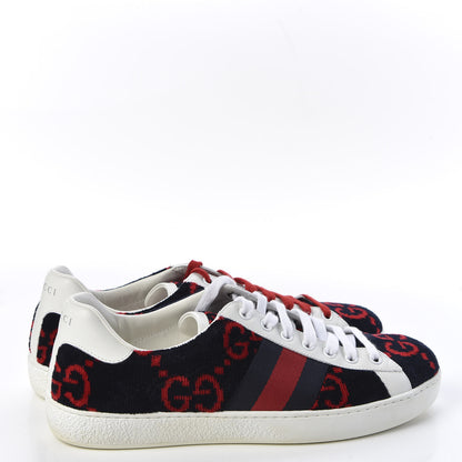 Gucci Covered Wool Big GG Monogram Mens Sneaker 7 Blue Red 4 of 9