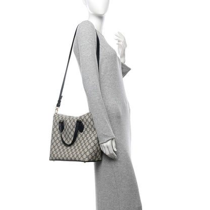 Gucci GG Supreme Monogram Linea A Foldover Tote Beige Blue 2 of 12