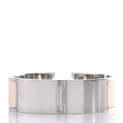 Hermes Enamel Wide Clic Clac H Bracelet GM Beige Nacre 2 of 4