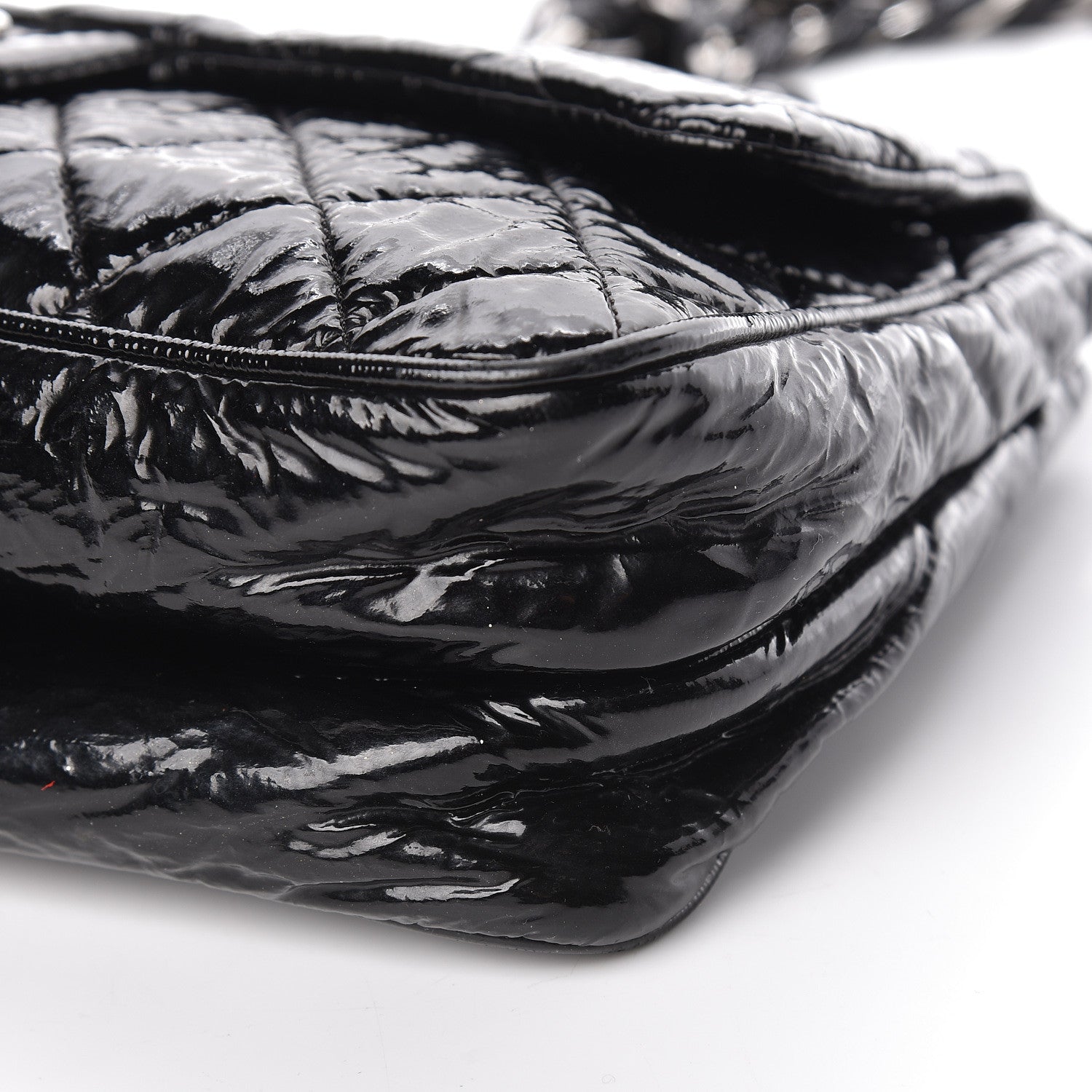 Chanel Patent Quilted Day Glo Flap Bag Black 10 of 17