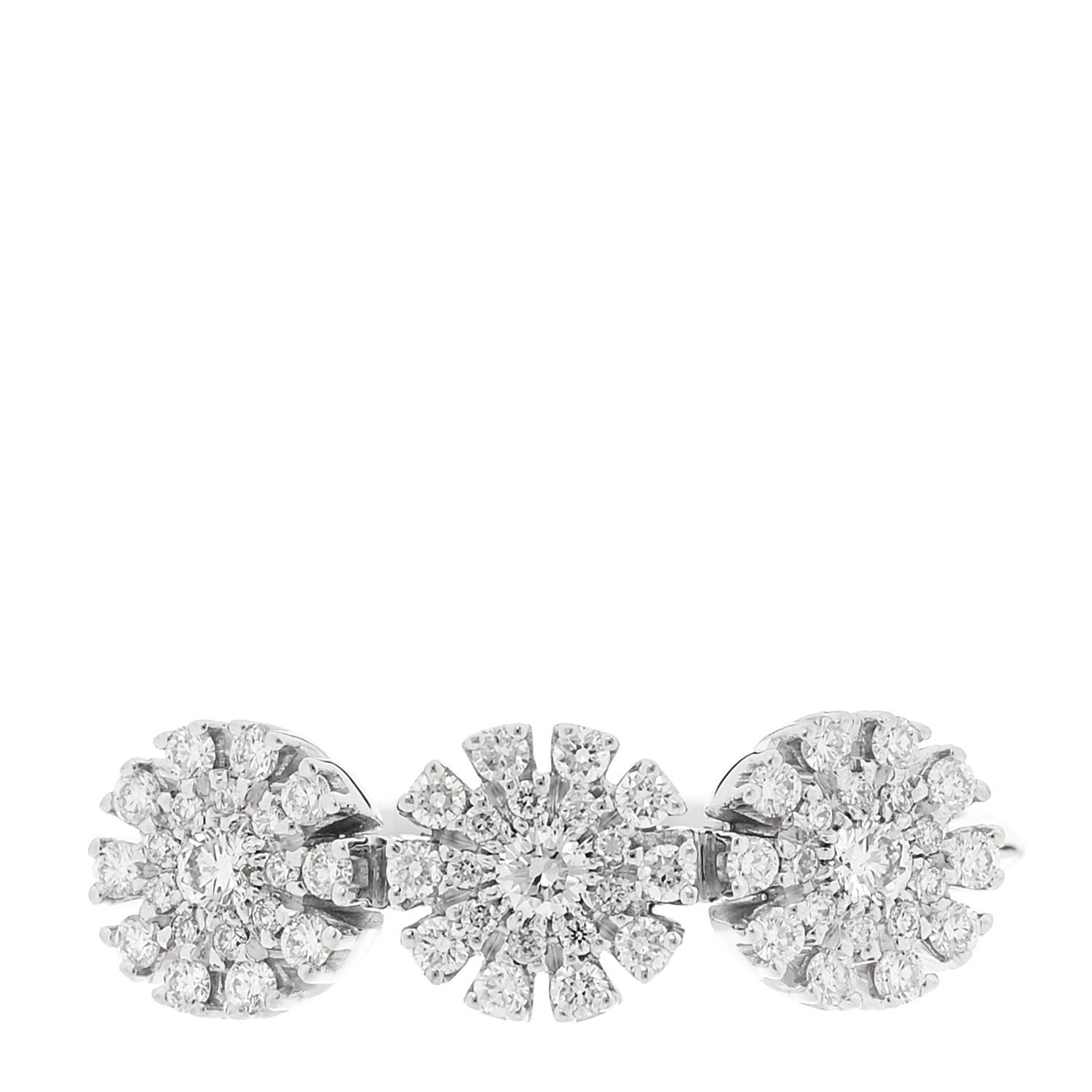Damiani 18K White Gold Diamond Margherita Ring 53 6.25 1 of 5