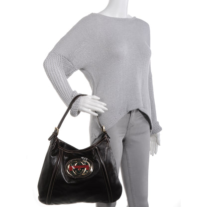 Gucci Leather GG Britt Hobo Dark Brown 2 of 7