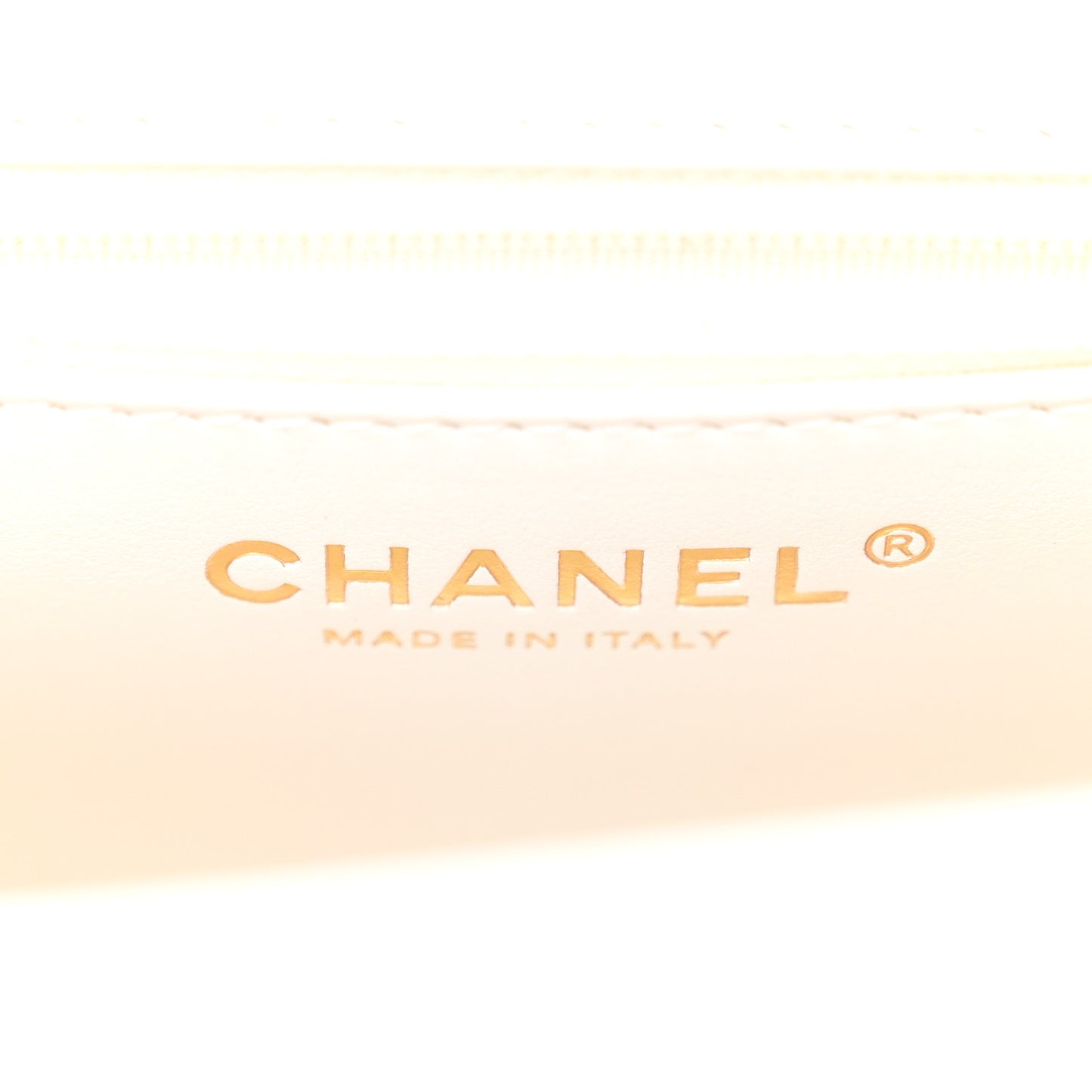 Shiny Aged Calfskin Quilted Nano Kelly Shopper White