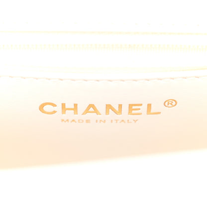 Chanel Shiny Aged Calfskin Quilted Nano Kelly Shopper White 6 of 11