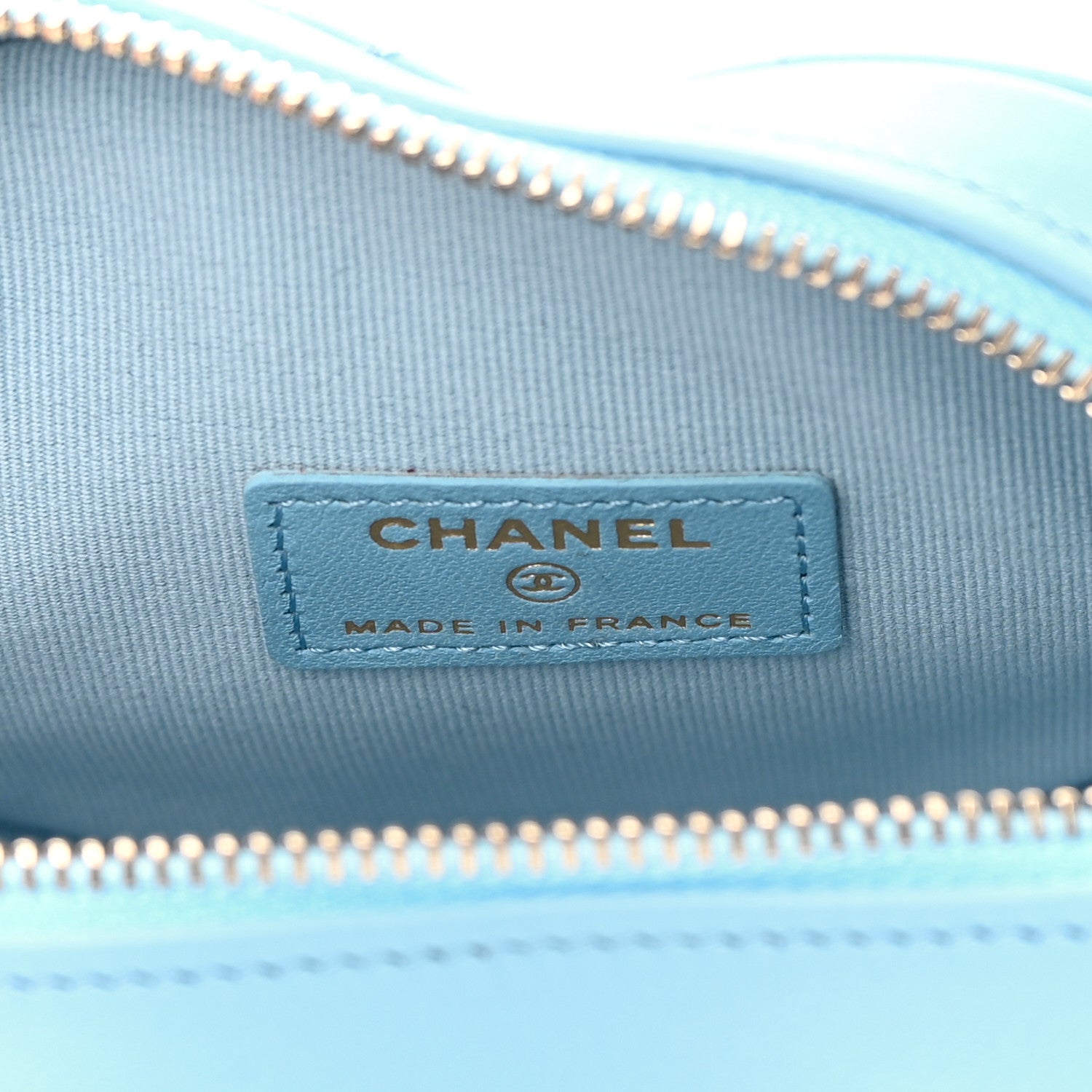Chanel Lambskin Quilted CC In Love Heart Clutch With Chain Light Blue 6 of 12