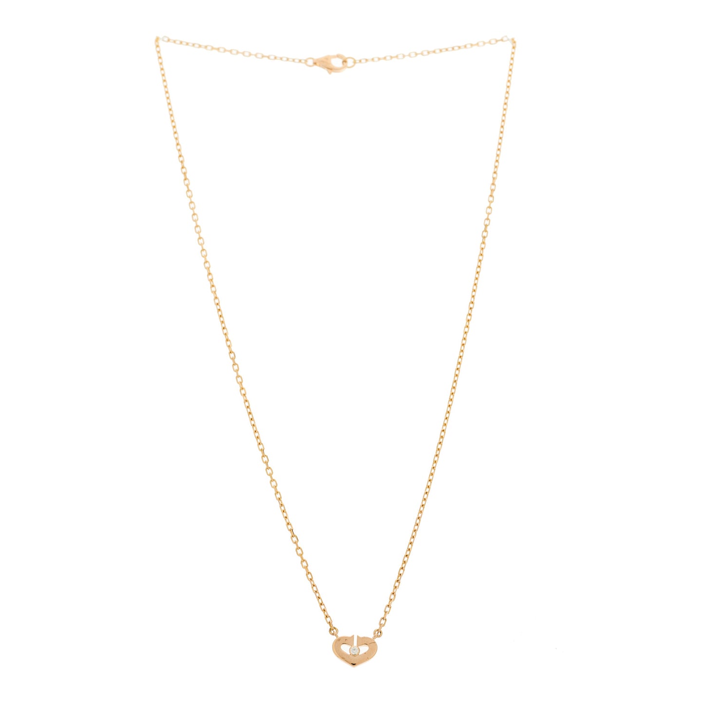 18K Pink Gold Diamond XS Hearts and Symbols Necklace