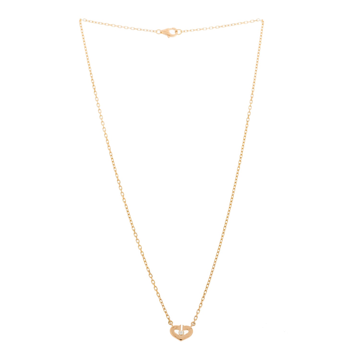 Cartier 18K Pink Gold Diamond XS Hearts and Symbols Necklace 3 of 5