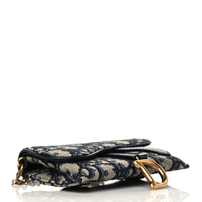 Christian Dior Oblique Nano Saddle Chain Pouch Blue 4 of 7