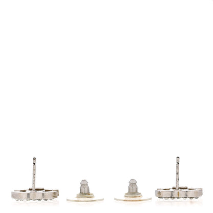 Chanel Crystal Mini Timeless CC Earrings Silver 3 of 4