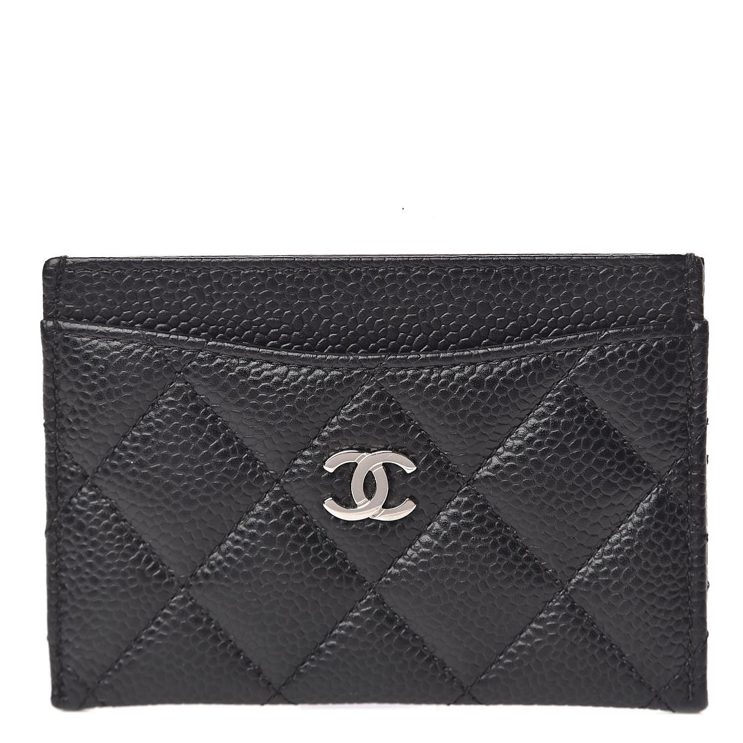 Caviar Quilted Card Holder Black