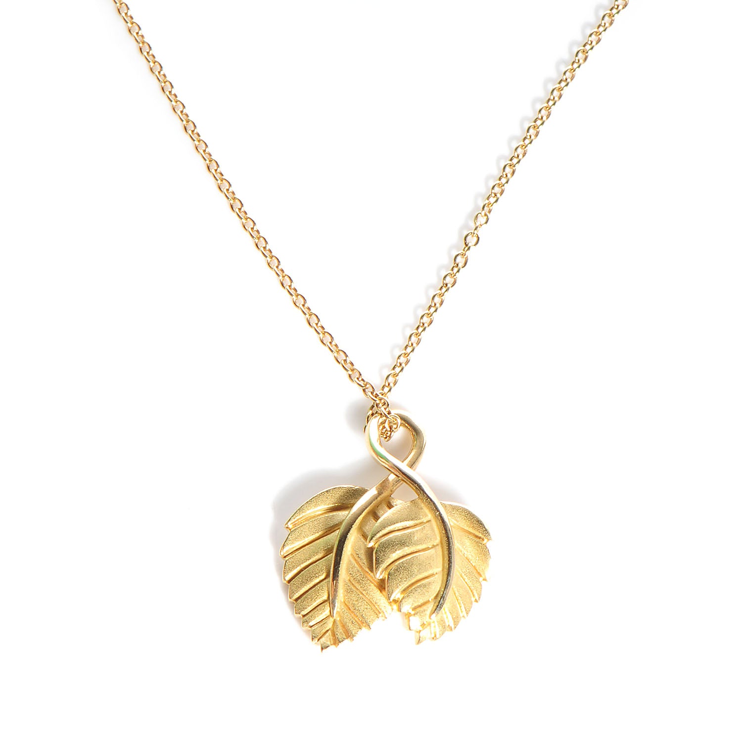 Tiffany 18k Gold Leaves Pendant Necklace 1 of 6