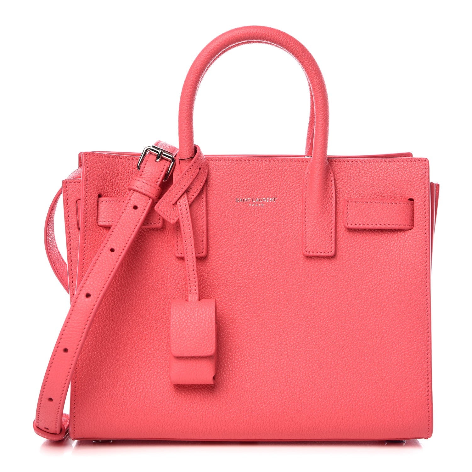 Saint Laurent Grained Calfskin Nano Sac De Jour Coral 1 of 8