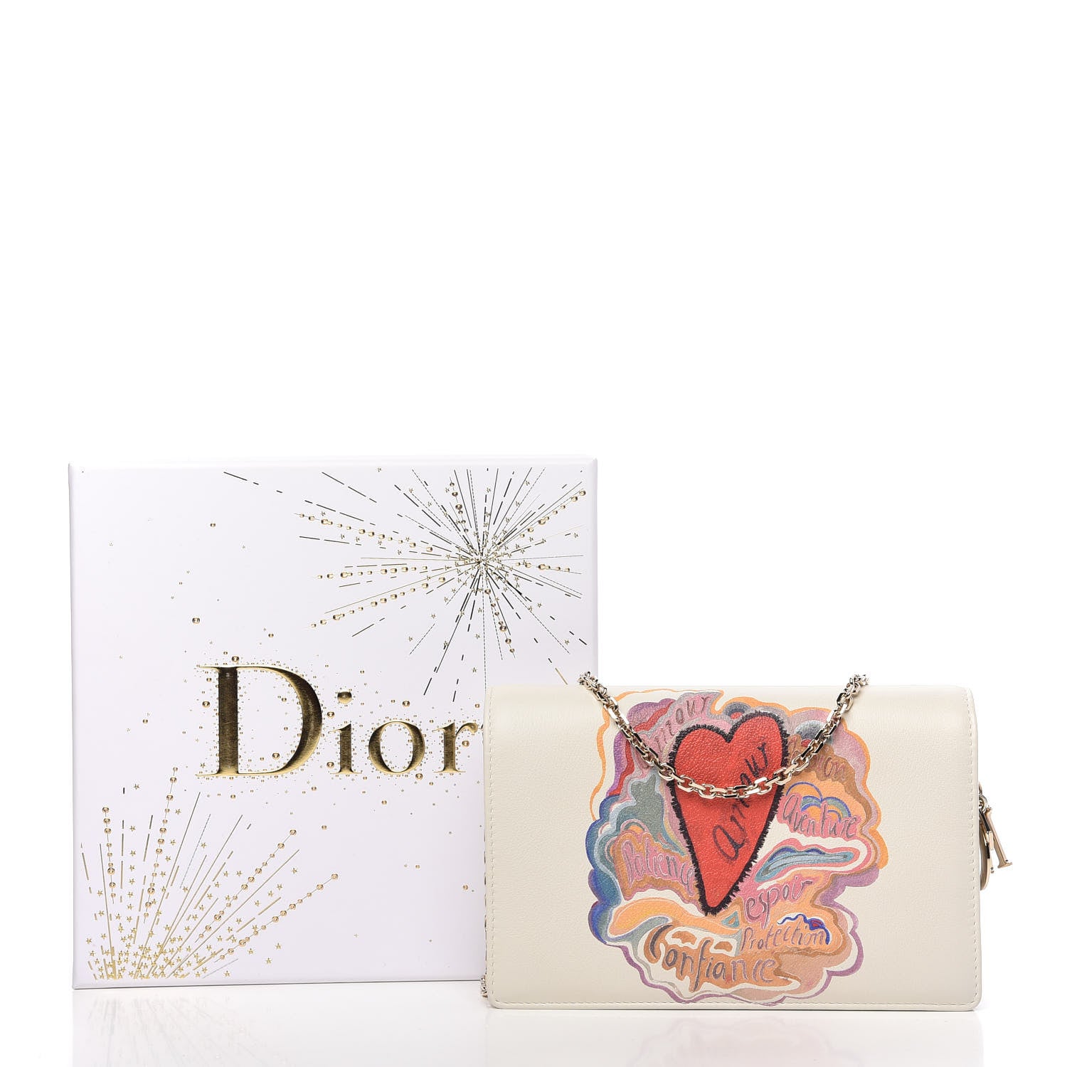 Christian Dior Calfskin Amour Wallet On Chain Multicolor 10 of 10