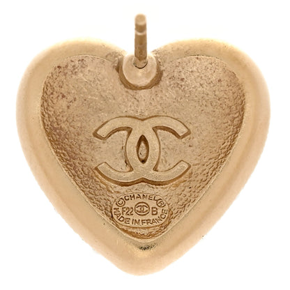 Chanel Pearl Crystal CC Heart Earrings Gold White Gold 4 of 5