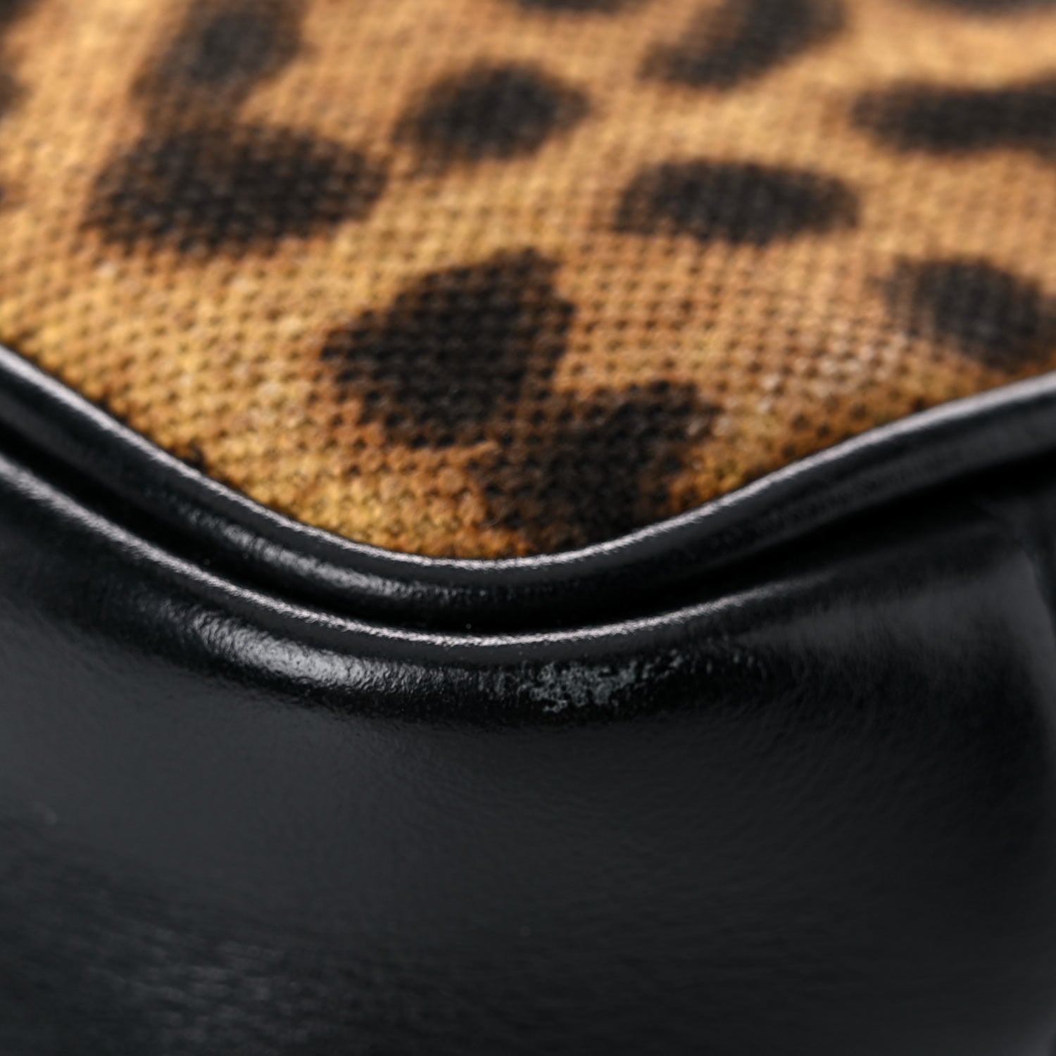 Saint Laurent Canvas Calfskin Leopard Print Monogram Mini Lou Camera Bag Brown 10 of 11
