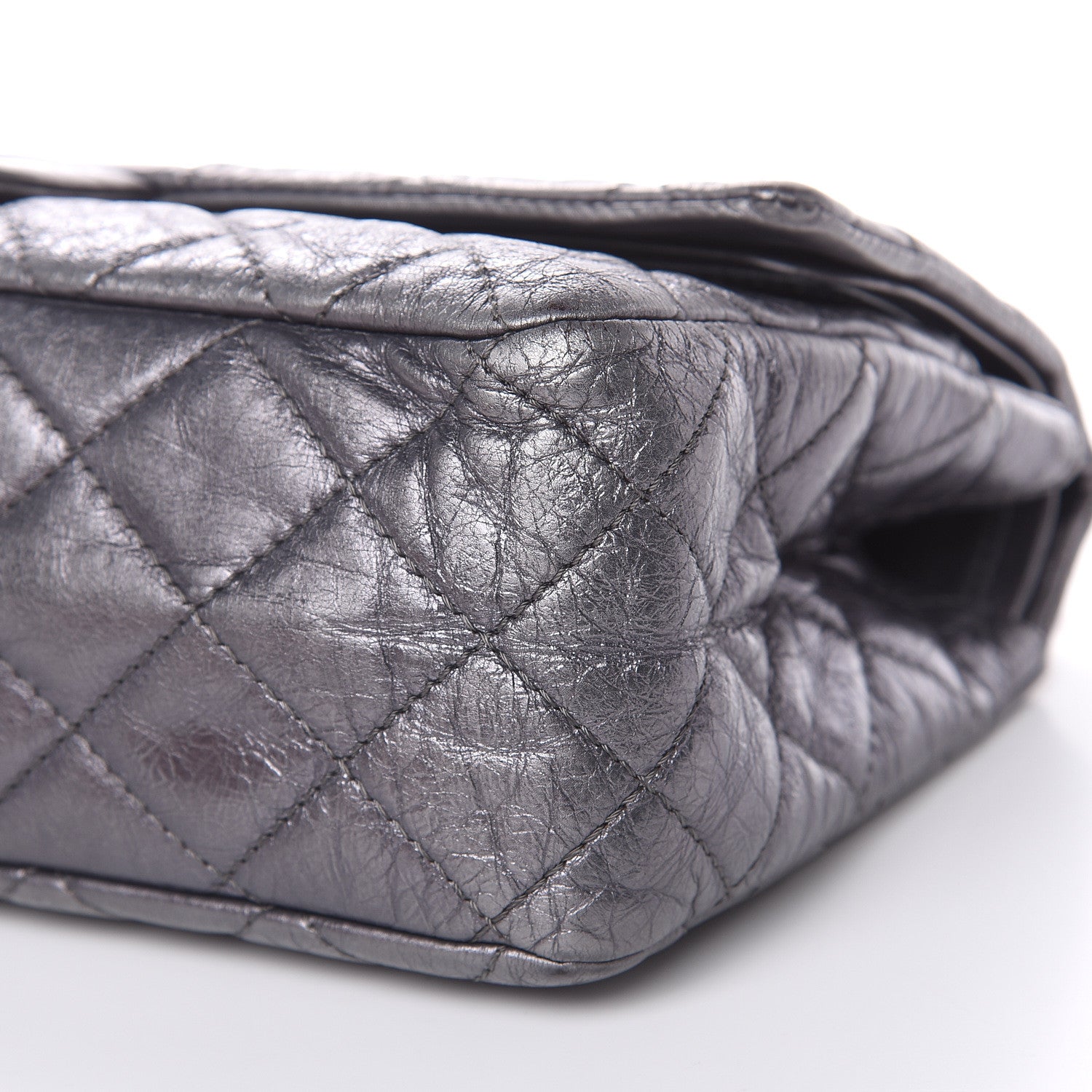 Chanel Metallic Aged Calfskin Quilted 2.55 Reissue 227 Flap Dark Silver 9 of 20