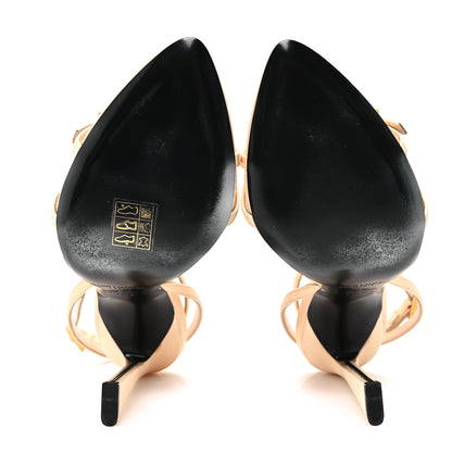 Saint Laurent Crepe Satin Crystal New Nuit 110 Sandals 36.5 Soft Nude 6 of 10
