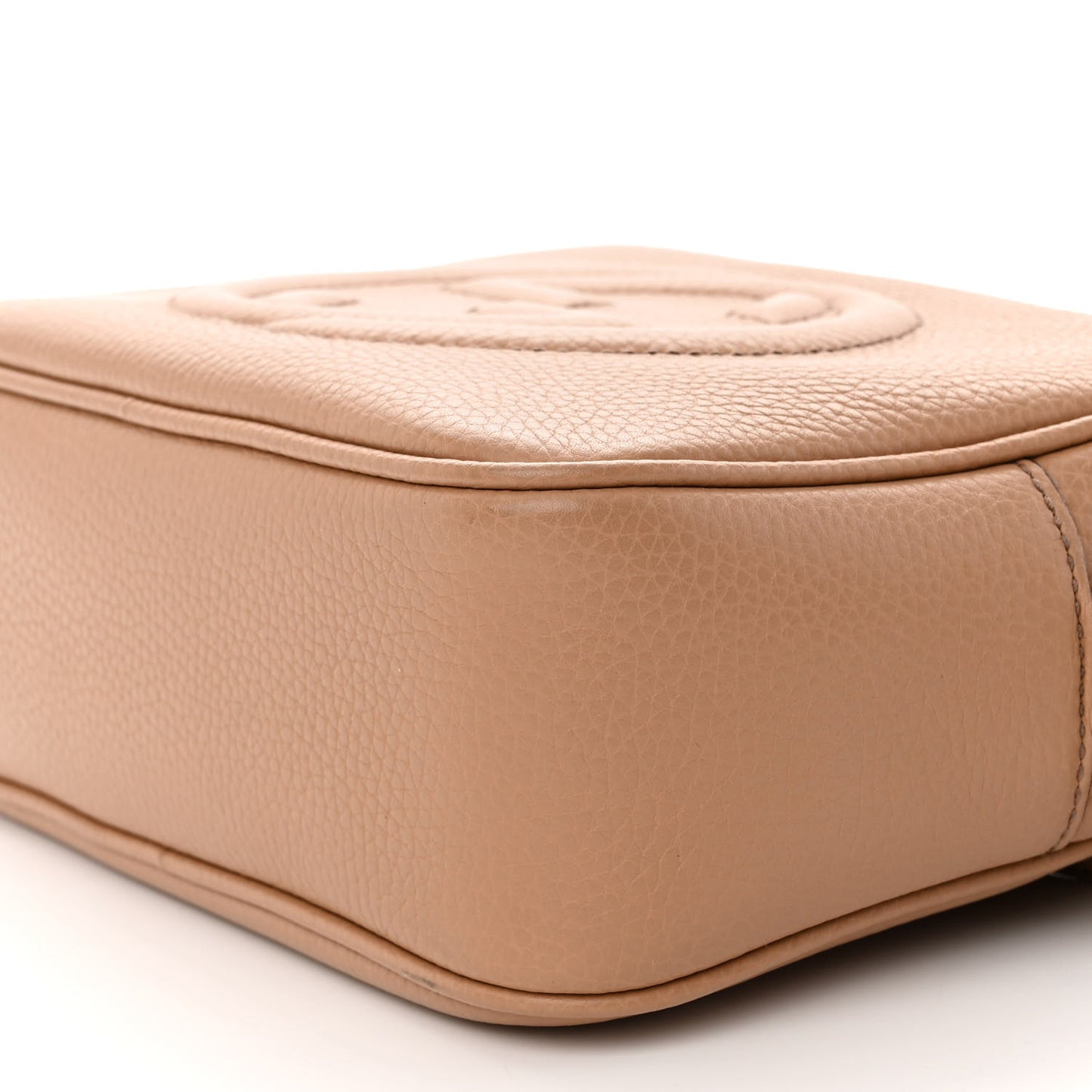 Pebbled Calfskin Small Soho Disco Bag Camelia