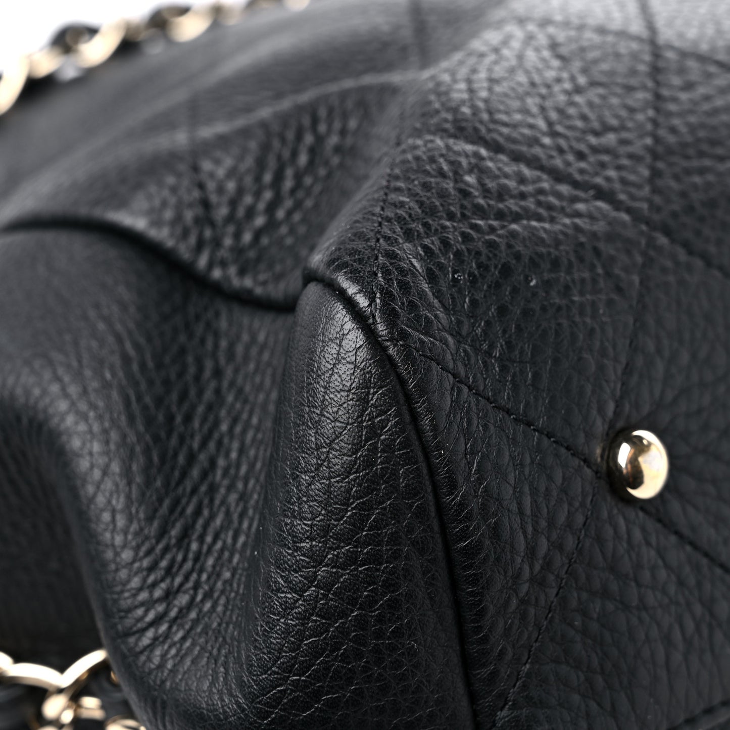 Bullskin Stitched Large Shopping Bag Black
