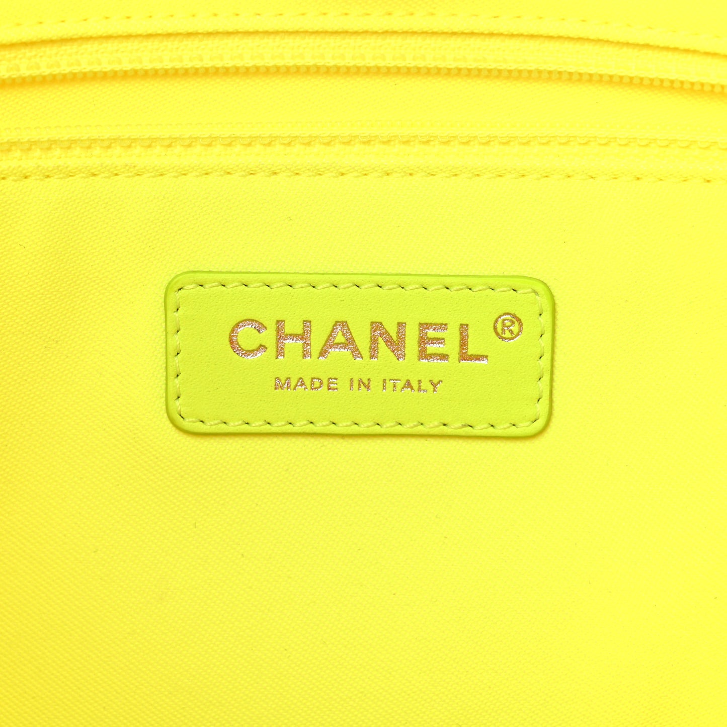 Mixed Fibers Calfskin Small Deauville Tote Orange Yellow