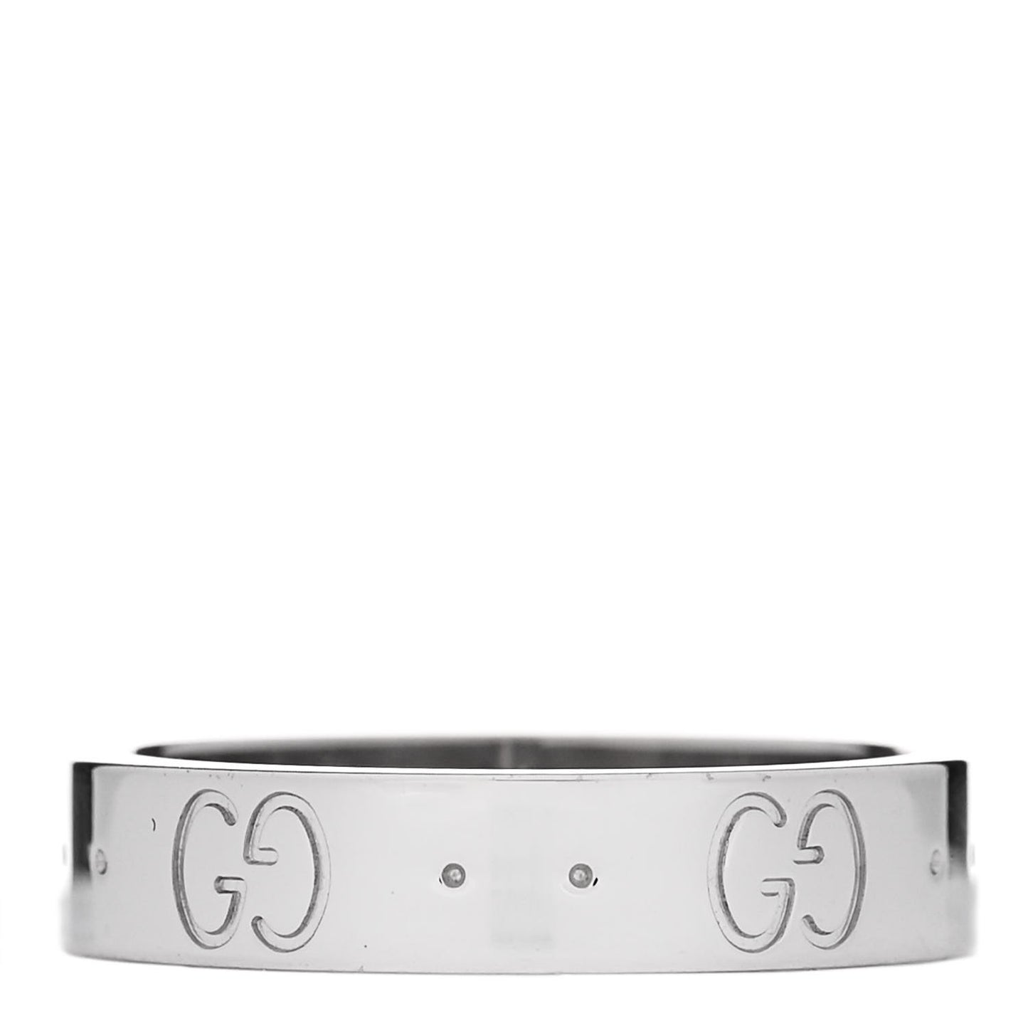 18K White Gold 4mm Icon Thin Band Ring 50 5.25