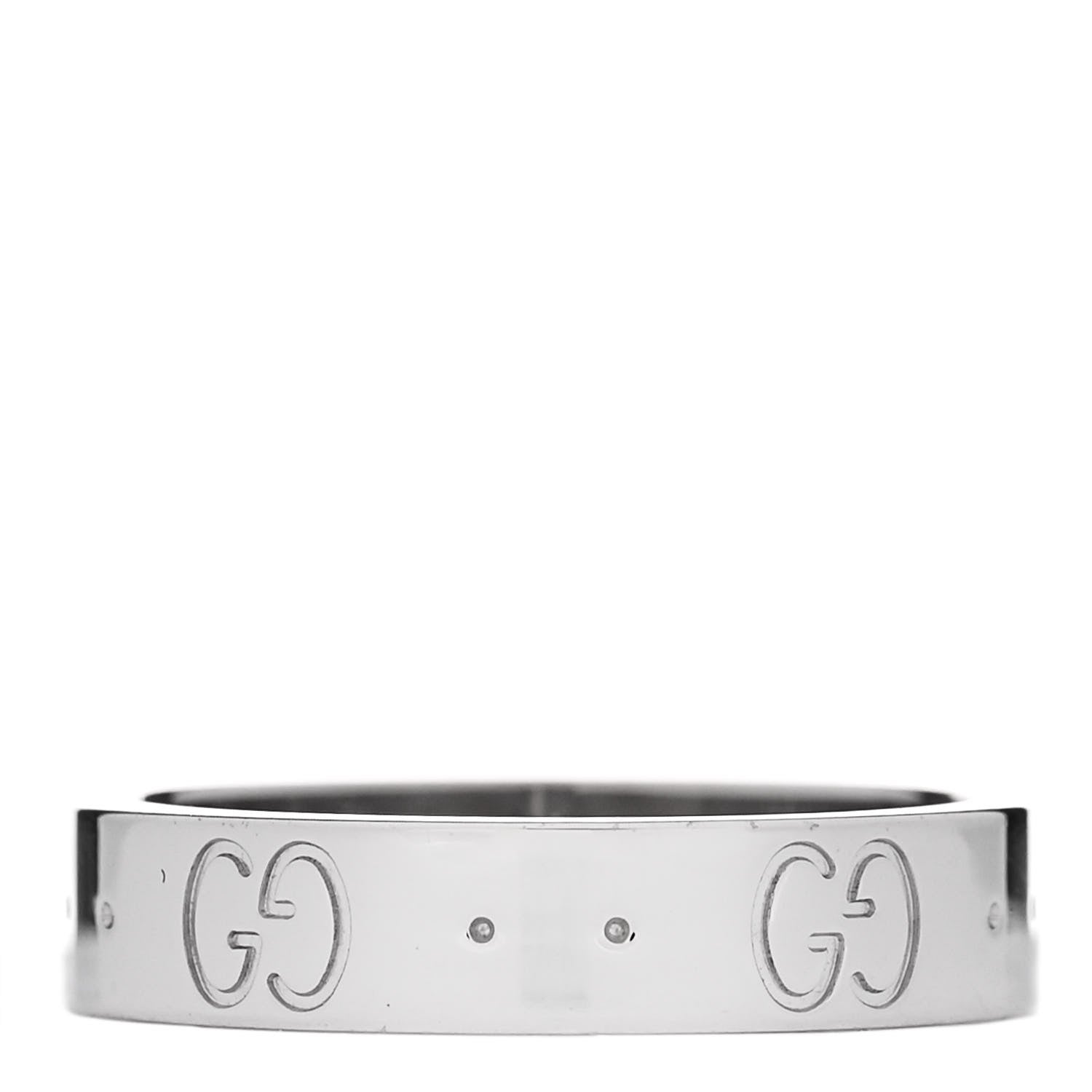 Gucci 18K White Gold 4mm Icon Thin Band Ring 50 5.25 3 of 8