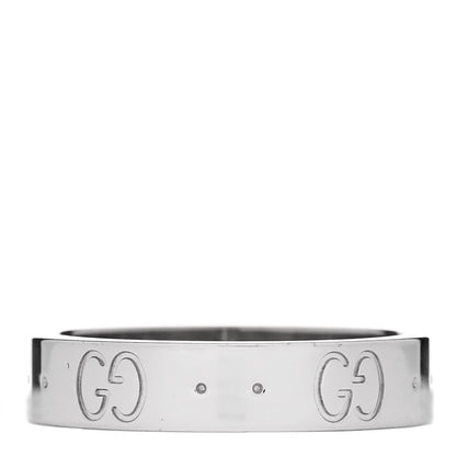 Gucci 18K White Gold 4mm Icon Thin Band Ring 50 5.25 3 of 8