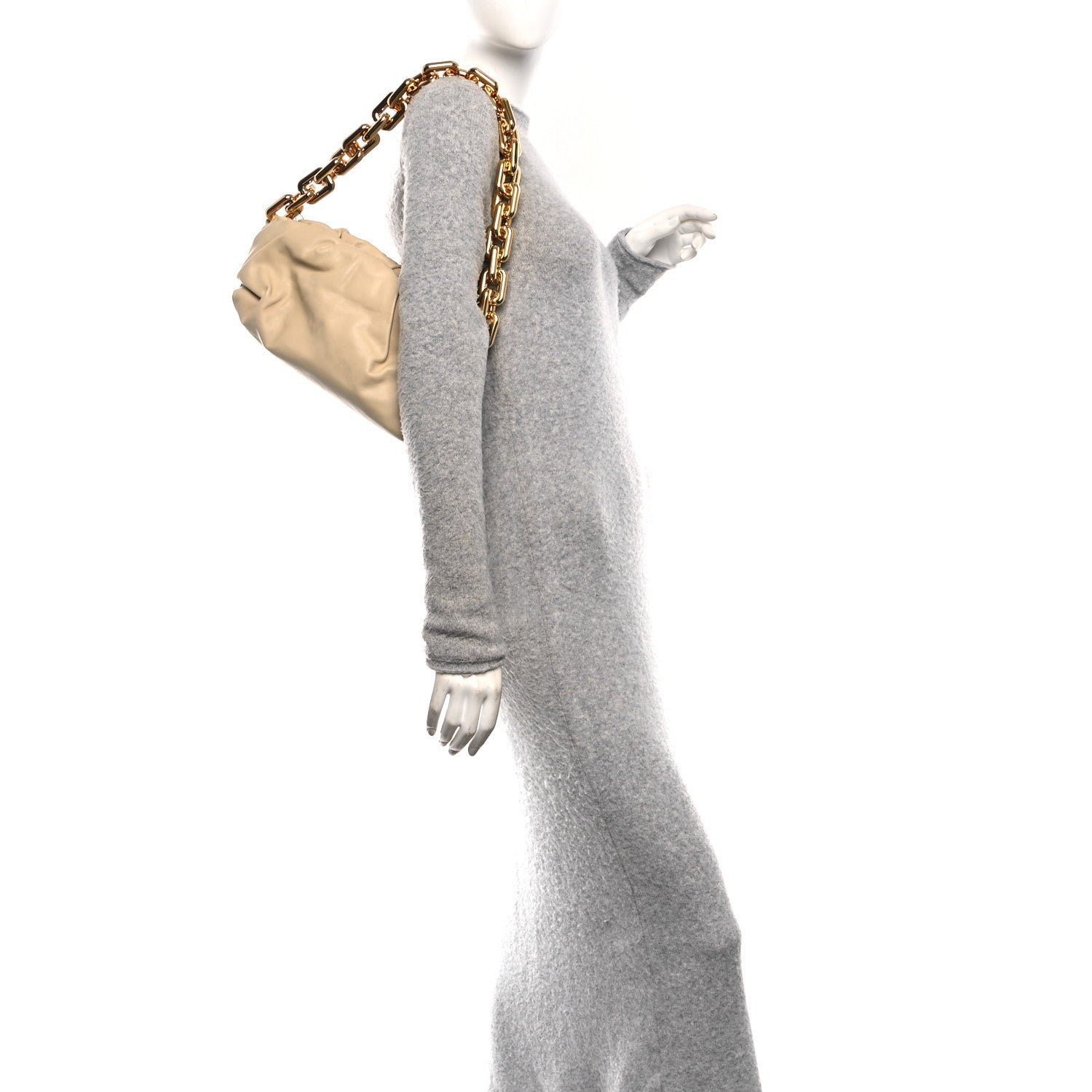 Bottega Veneta Calfskin The Pouch Chain Porridge 2 of 11