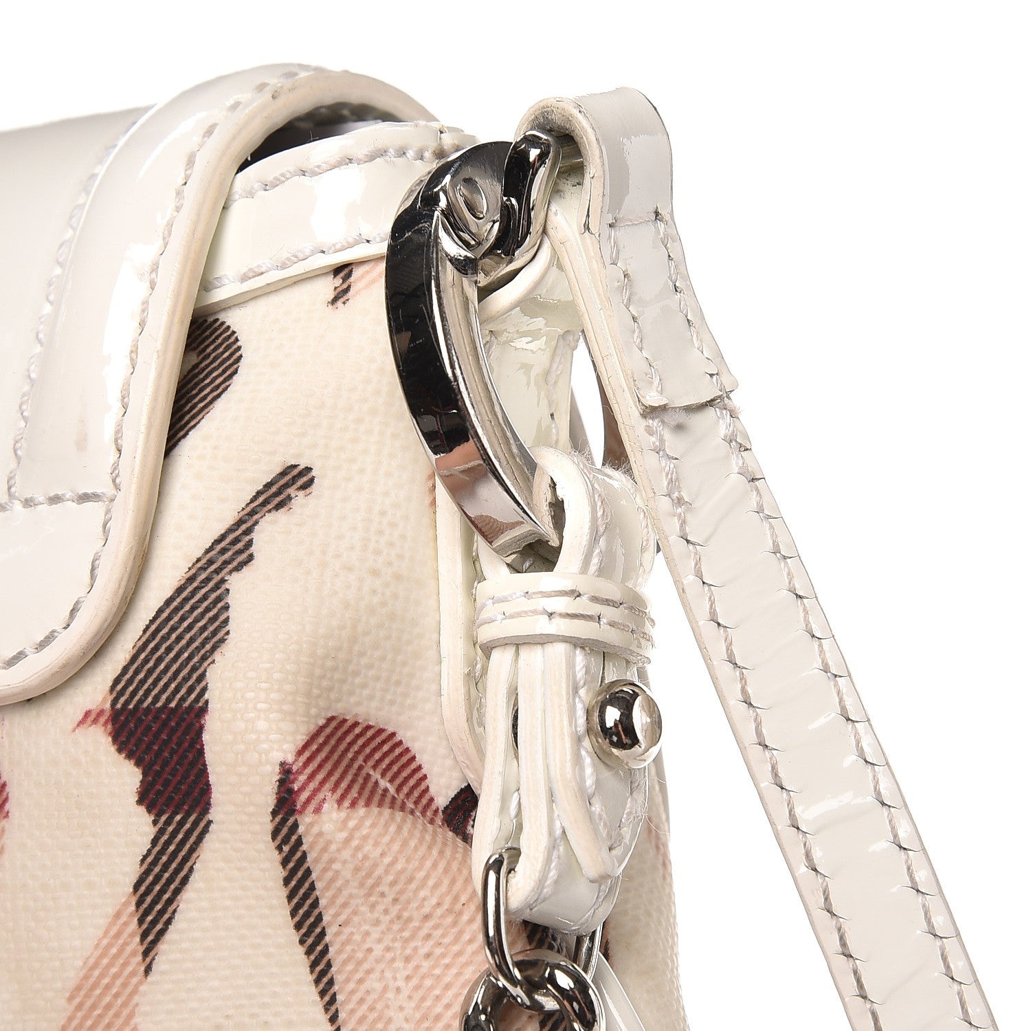 Burberry Patent Heart Print Supernova Check XS Aspley Crossbody White 10 of 11