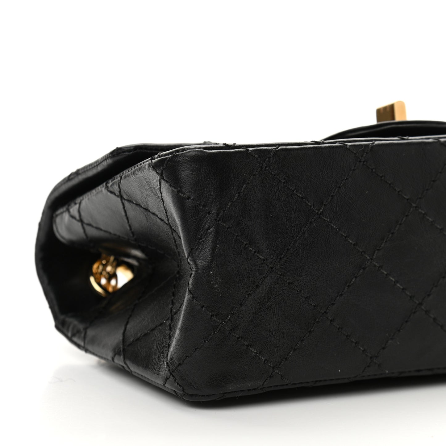 Aged Calfskin Quilted 2.55 Reissue Mini Flap Black