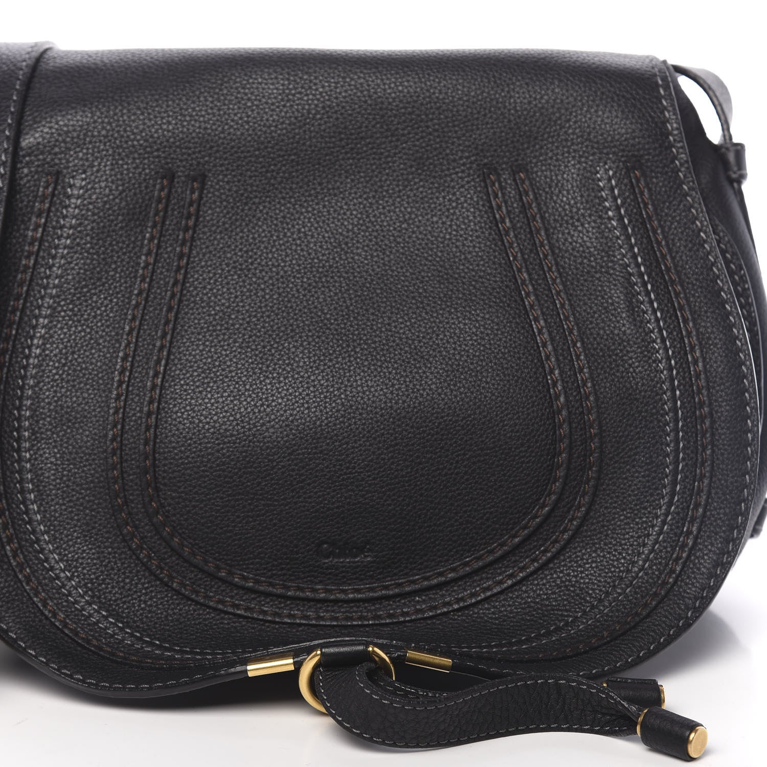 Chloe Calfskin Medium Marcie Round Crossbody Bag Black 12 of 12