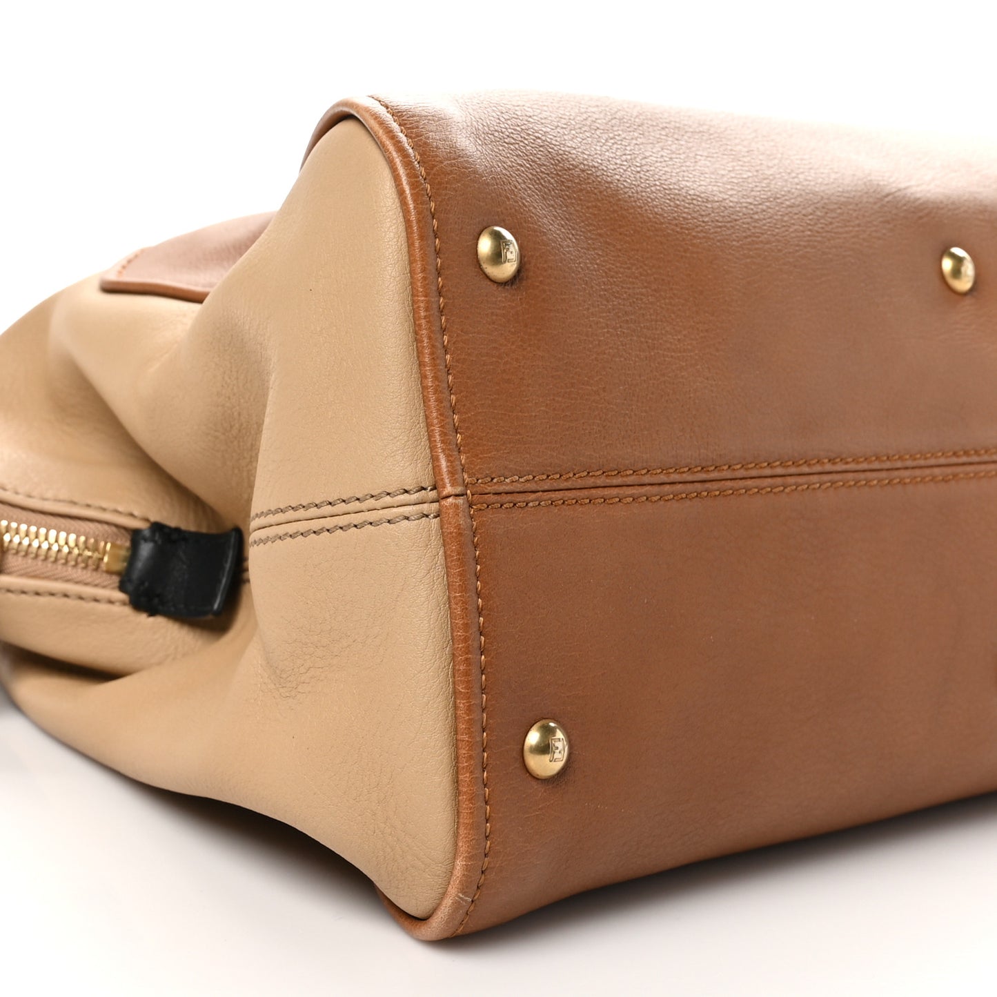 Calfskin Large Chameleon Tote Cognac Camel Black