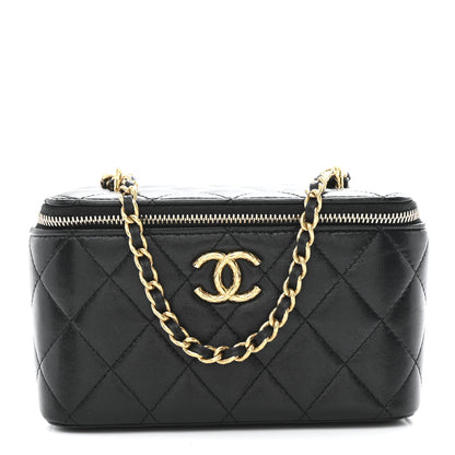 Chanel Lambskin Quilted Small CC Dynasty Vanity Case With Chain Black 1 of 10
