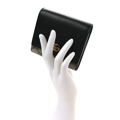 Gucci Dollar Calfskin GG Supreme Monogram Medium GG Marmont Wallet Black Beige Ebony 2 of 7