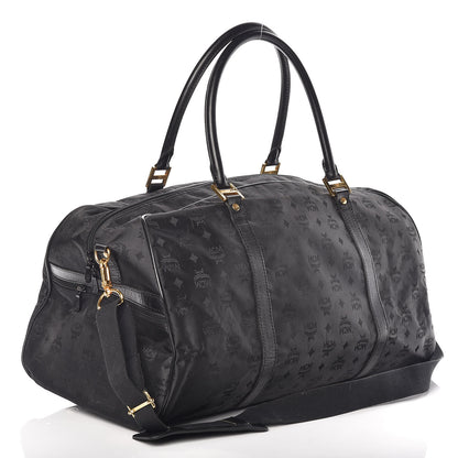 MCM Monogram Coated Canvas Weekender Black 3 of 8