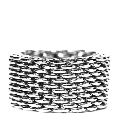 Tiffany Sterling Silver Somerset Mesh Ring 54 6.75 1 of 4