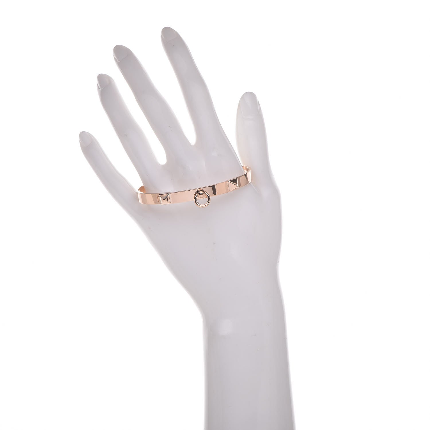 Hermes 18K Rose Gold PM Collier De Chien Bracelet LG 2 of 6